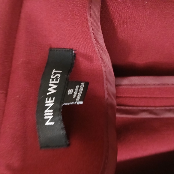 Nine West | Burgundy Women's Open Front Jacket Size 16 - Picture 4 of 7